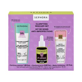 Clarifying Rescuer Set - Mini temizleyici + mini serum + mini nemlendirici