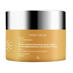 50 SPF Güneş Koruyucu Yüz ve Vücut Kremi-Yüksek Koruma ve Nemlendirici, BADE NATURAL