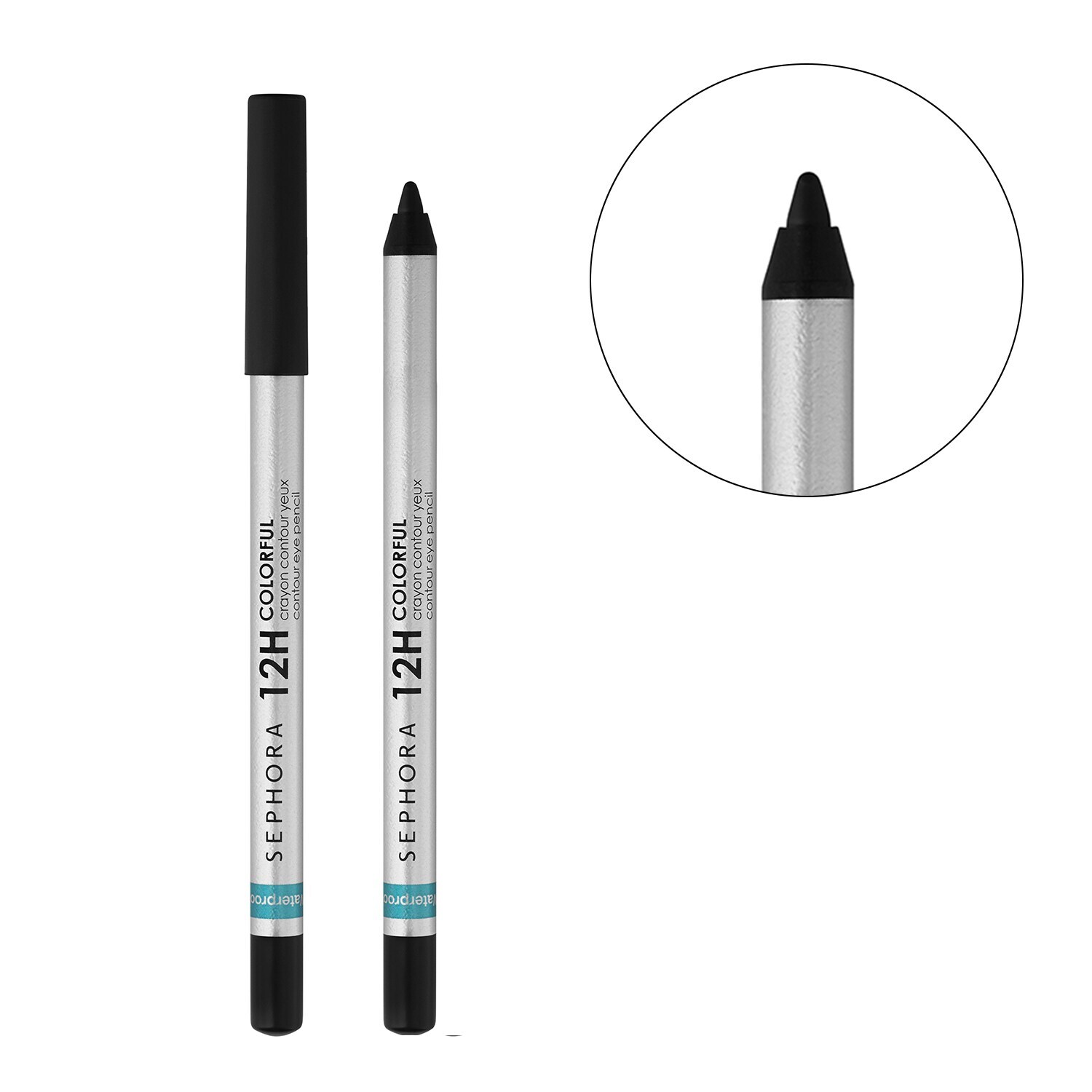 Sephora 12H Kontur Eye Pencil – Wasserfester Eyeliner In Schwarz, 1,3 G, Mattiert & Glitzernd